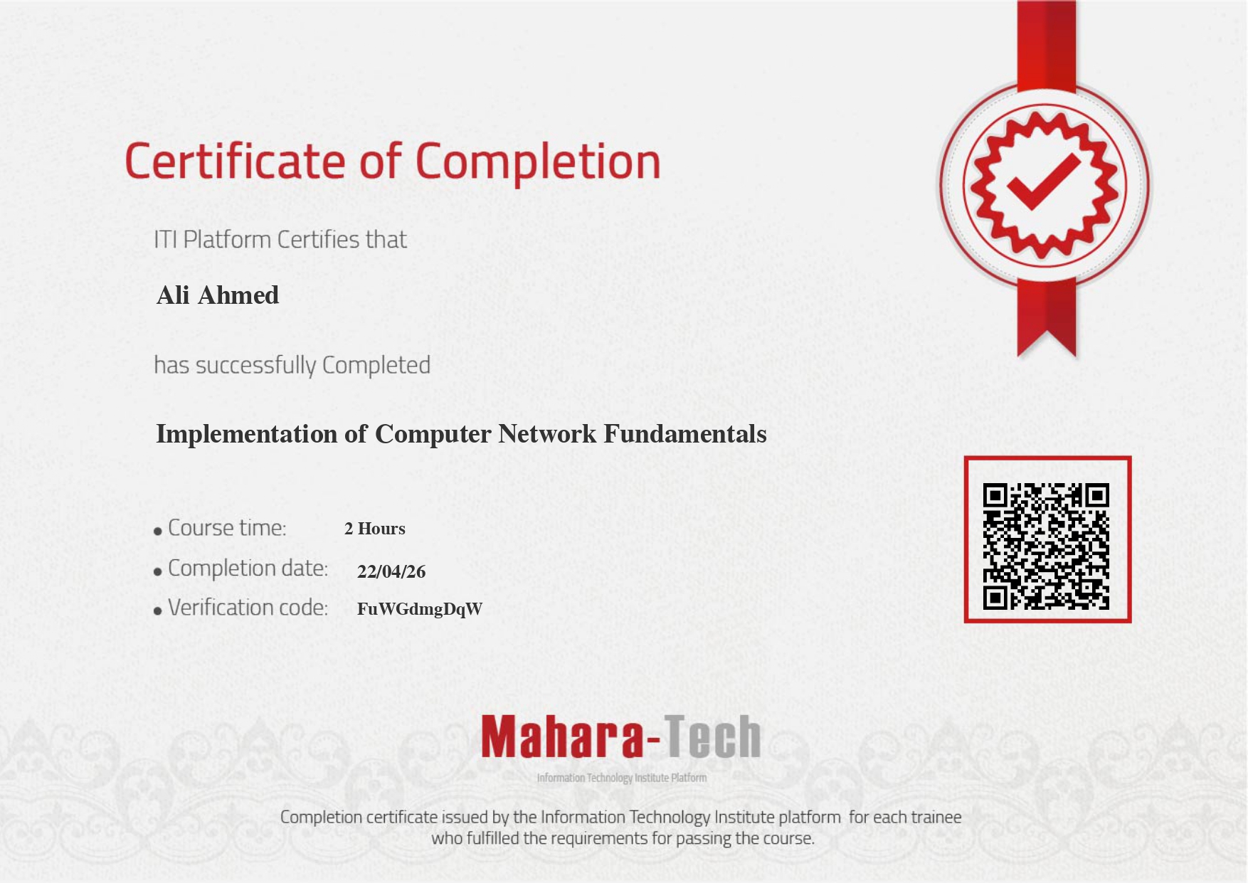 Implementation of Computer Network Fundamentals